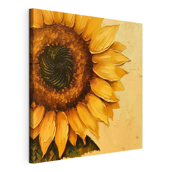 Schilderij van een zonnebloem Canvas Schilderijen Schilderij van een zonnebloem