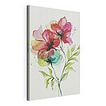 Canvas Schilderijen Schilderij van bloemen en bladeren