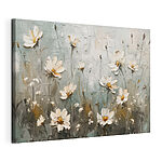Canvas Schilderijen Schilderij van bloemen op een muur