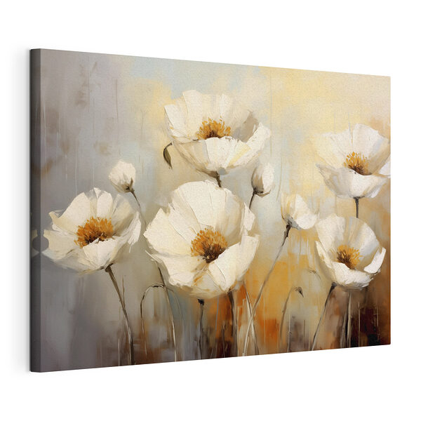 Schilderij van witte bloemen Canvas Schilderijen Schilderij van witte bloemen