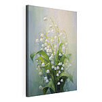 Canvas Schilderijen Schilderij van een bos witte bloemen