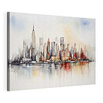 Canvas Schilderijen Aquarel van een stad