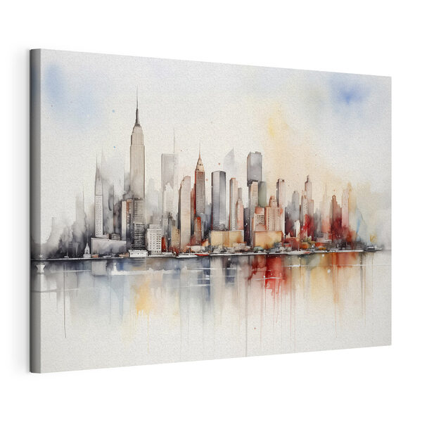 Canvas Schilderijen Aquarel van een stad