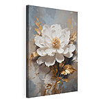 Canvas Schilderijen Elegante bloem met contrasterend blad