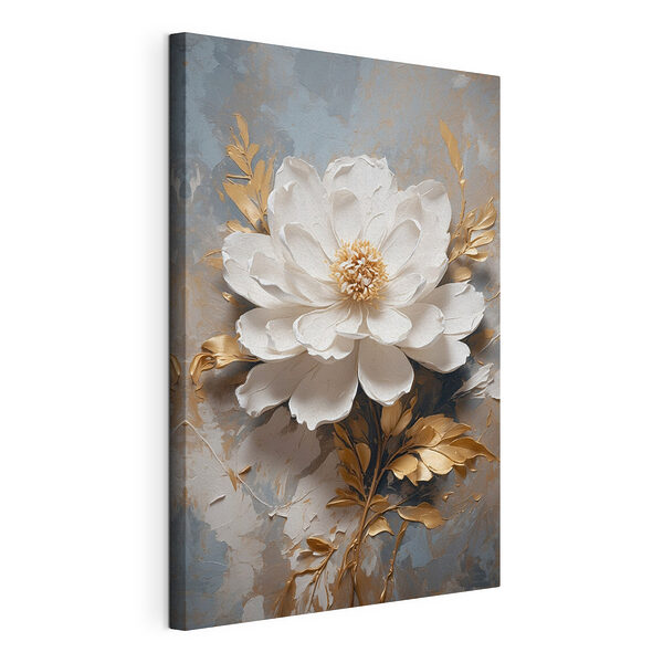 Elegante bloei in metallic tinten Canvas Schilderijen Elegante bloei in metallic tinten