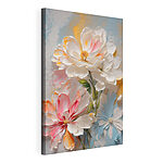 Canvas Schilderijen Pastelbloemen in artistieke flair