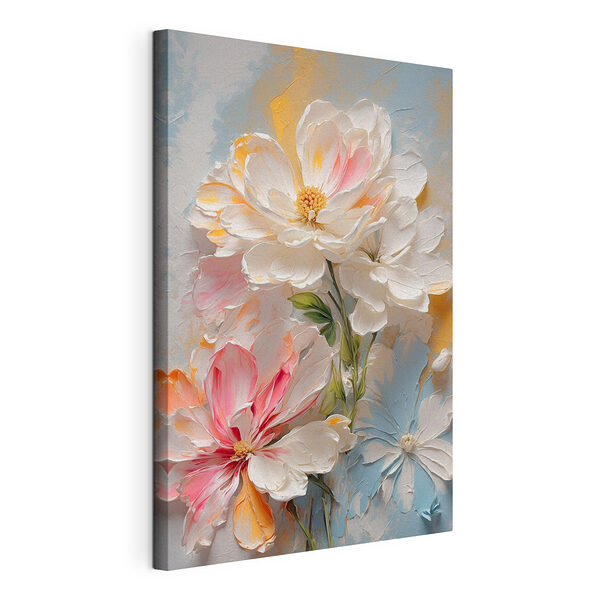 Pastelbloemen in artistieke flair Canvas Schilderijen Pastelbloemen in artistieke flair