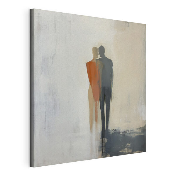 Canvas Schilderijen Schilderij van een paar mensen