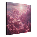 Canvas Schilderijen Roze wolken en de zon
