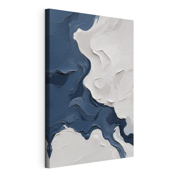 Canvas Schilderijen Blauwe en witte verf