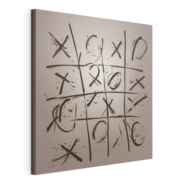 Canvas Schilderijen Spel van tic tac toe