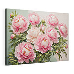 Canvas Schilderijen Groep roze bloemen