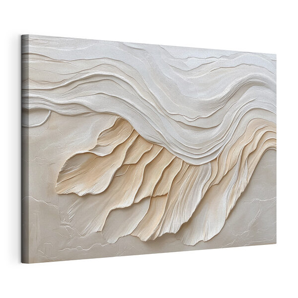 Canvas Schilderijen Wit en bruin golvend patroon