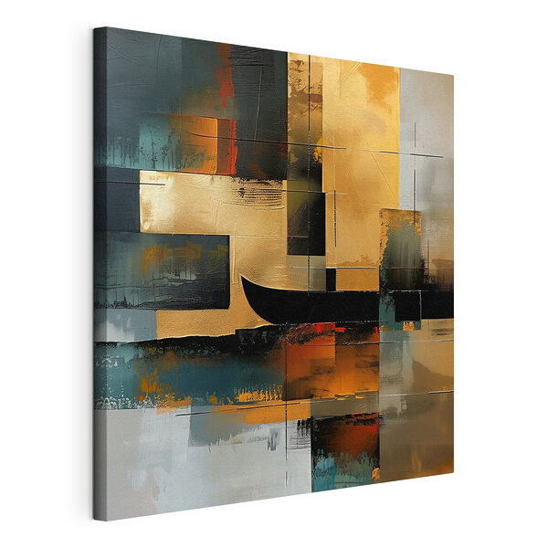 Canvas Schilderijen Schilderij van een boot in verschillende kleuren