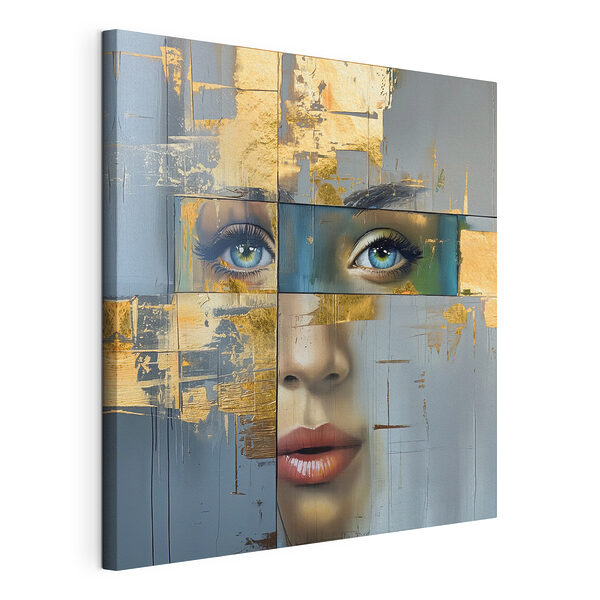 Schilderij van een vrouw’s gezicht Canvas Schilderijen Schilderij van een vrouw’s gezicht