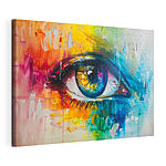 Canvas Schilderijen Kleurrijk schilderij van een oog