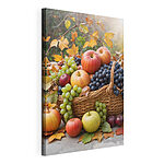 Canvas Schilderijen Fruitmand met bladeren