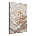 Canvas Schilderijen Elegante pioenroos in delicate perzik