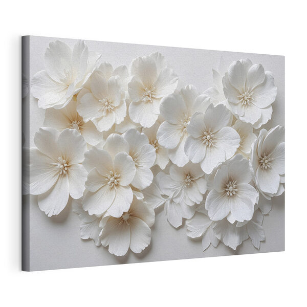 Groep witte bloemen Canvas Schilderijen Groep witte bloemen