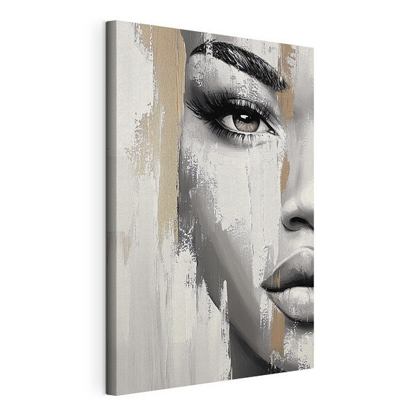 Canvas Schilderijen Vrouw’s gezicht met verfvlek