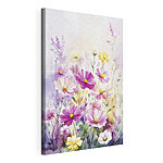 Canvas Schilderijen Schilderij van bloemen in een veld