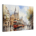Canvas Schilderijen Trolley op straat