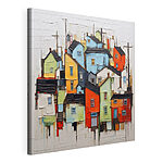Canvas Schilderijen Schilderij van een stad
