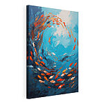 Canvas Schilderijen Schilderij van vissen zwemmend in het water