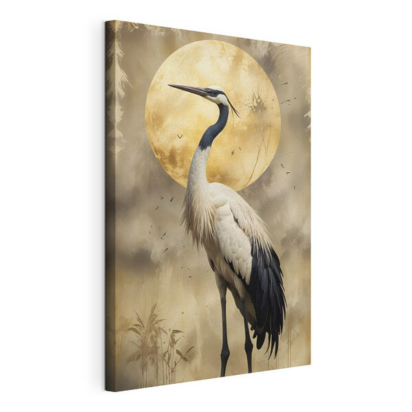 Vogel voor volle maan Canvas Schilderijen Vogel voor volle maan