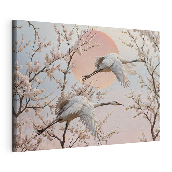 Groep vogels vliegend in de lucht Canvas Schilderijen Groep vogels vliegend in de lucht