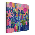 Canvas Schilderijen Kleurrijk schilderij van bloemen en planten