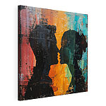 Canvas Schilderijen Man en vrouw zoenen