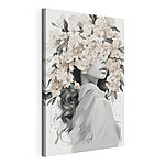 Canvas Schilderijen Vrouw met bloemen op haar hoofd
