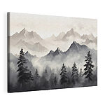 Canvas Schilderijen Landschap van bergen en bomen