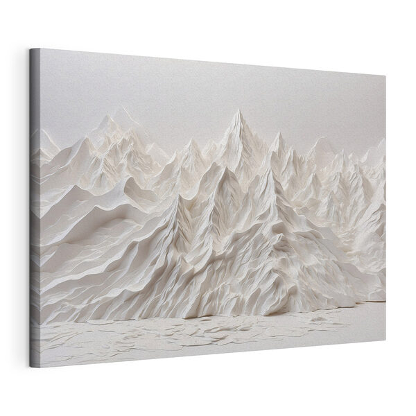 Canvas Schilderijen Witte bergketen met sneeuw