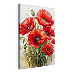 Canvas Schilderijen Schilderij van rode bloemen