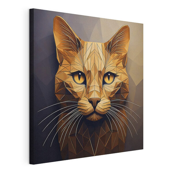 Canvas Schilderijen Kat met een laagpoly-ontwerp