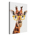 Canvas Schilderijen Giraffe met gele bril