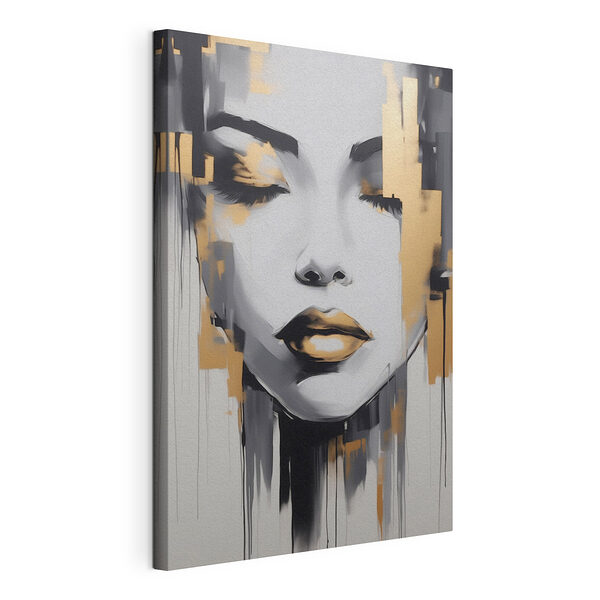 Canvas Schilderijen Schilderij van een vrouw’s gezicht