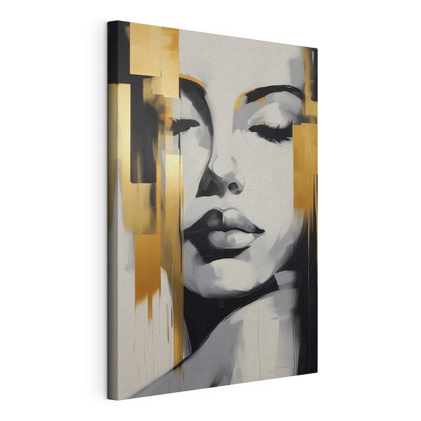 Schilderij van een vrouw’s gezicht Canvas Schilderijen Schilderij van een vrouw’s gezicht