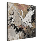 Canvas Schilderijen Schilderij van een witte kraanvogel