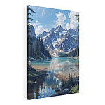 Canvas Schilderijen Meer omringd door bergen