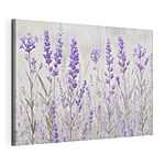 Canvas Schilderijen Groep paarse bloemen