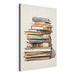 Canvas Schilderijen Aquarel van een stapel boeken