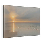 Canvas Schilderijen Zonsondergang boven een strand