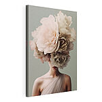 Canvas Schilderijen Vrouw met bloemen op haar hoofd