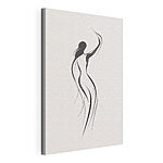 Canvas Schilderijen Zwart-wit tekening van een vrouw