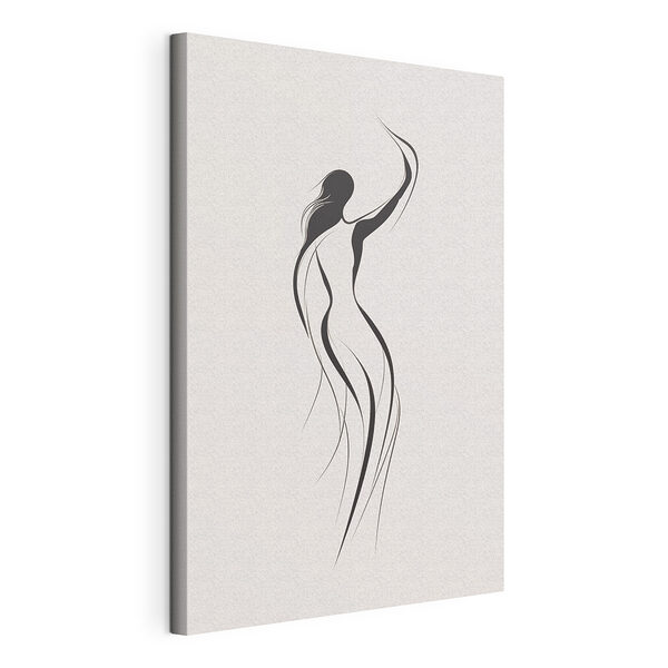 Canvas Schilderijen Zwart-wit tekening van een vrouw