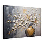 Canvas Schilderijen Schilderij van bloemen in een vaas