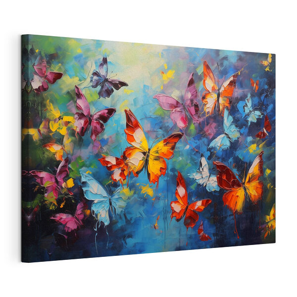 Canvas Schilderijen Schilderij van vliegende vlinders